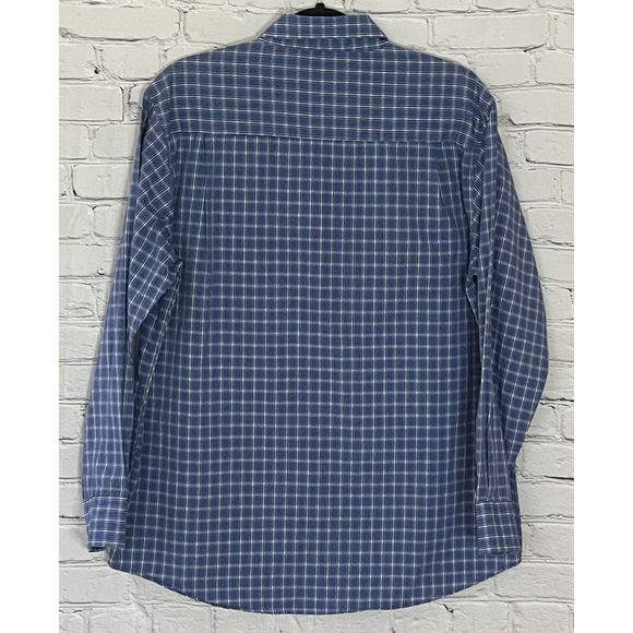 Beverly Hills Polo Club Men’s Blue Checkered Dress Shirt (Size L) - Picture 2 of 8